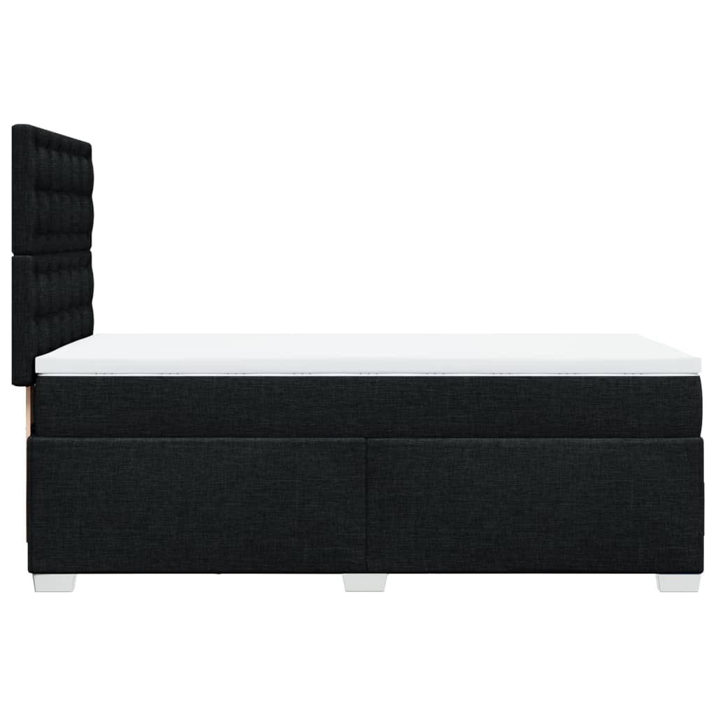 Κρεβάτι Boxspring με Στρώμα Μαύρο 90x190 εκ.Υφασμάτινο - Pakobazaar