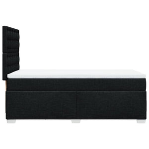 Κρεβάτι Boxspring με Στρώμα Μαύρο 90x190 εκ.Υφασμάτινο - Pakobazaar