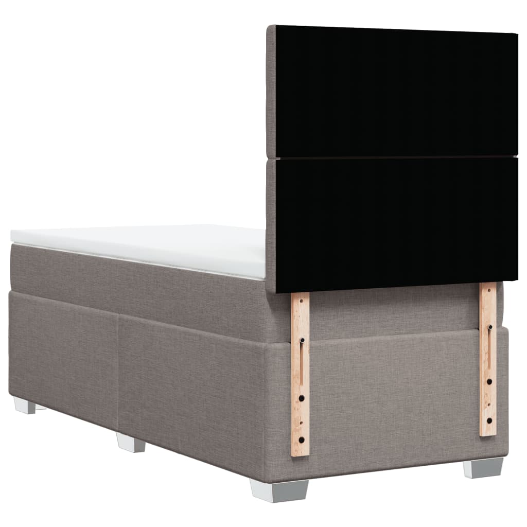 Κρεβάτι Boxspring με Στρώμα Taupe 90x190 εκ.Υφασμάτινο