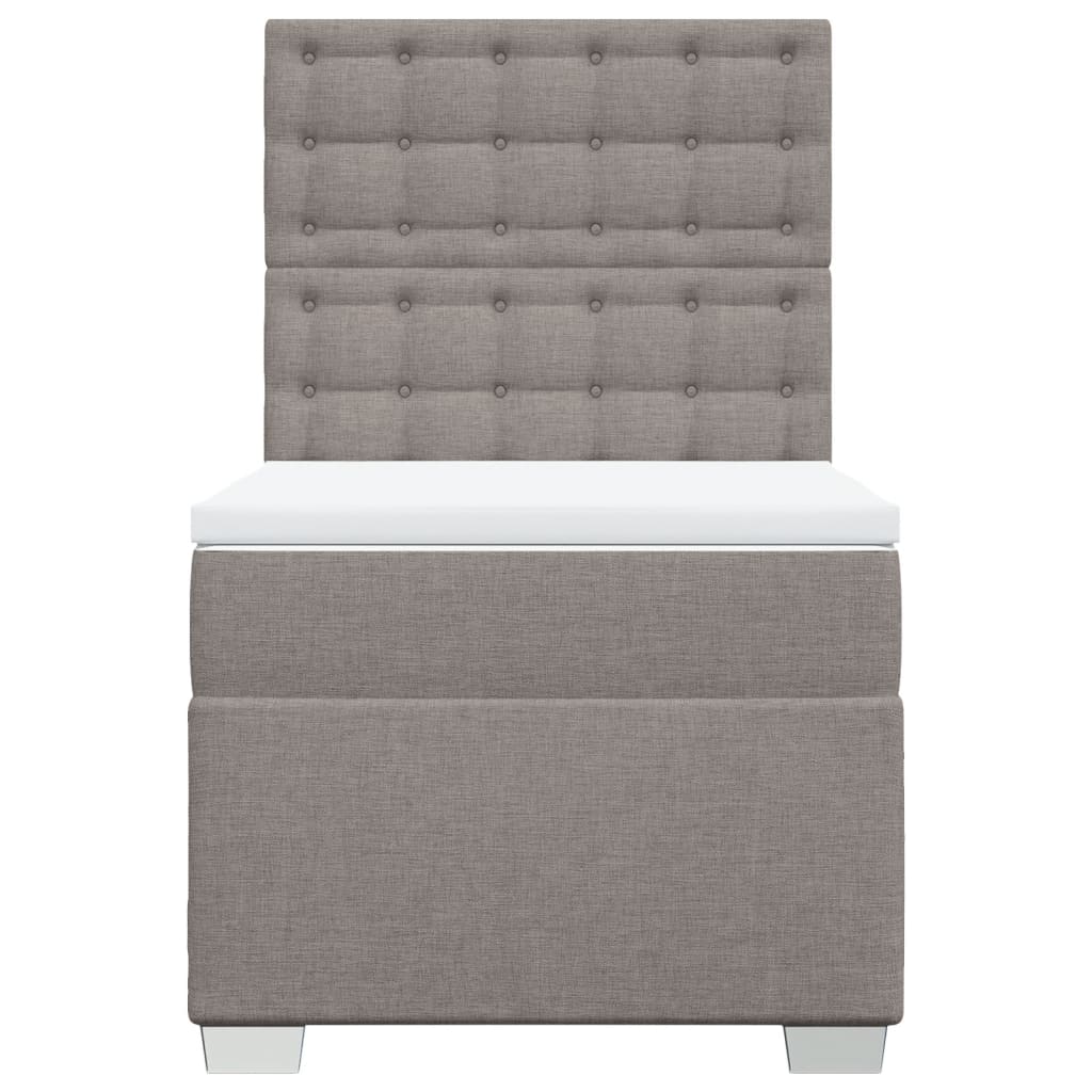 Κρεβάτι Boxspring με Στρώμα Taupe 90x190 εκ.Υφασμάτινο