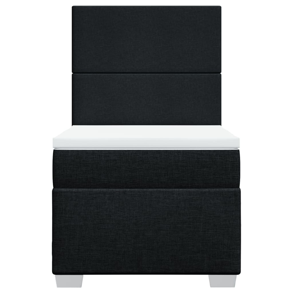 Κρεβάτι Boxspring με Στρώμα Μαύρο 90x200 εκ. Υφασμάτινο - Pakobazaar
