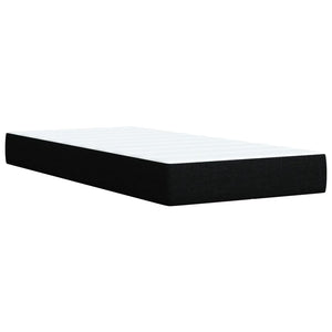 Κρεβάτι Boxspring με Στρώμα Μαύρο 90x200 εκ. Υφασμάτινο - Pakobazaar