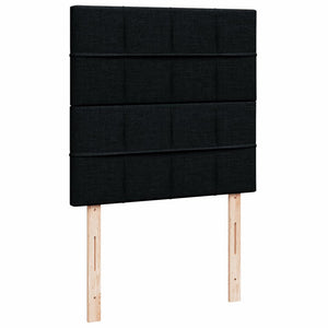 Κρεβάτι Boxspring με Στρώμα Μαύρο 90x200 εκ. Υφασμάτινο