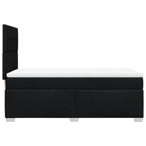 Κρεβάτι Boxspring με Στρώμα Μαύρο 90x200 εκ. Υφασμάτινο