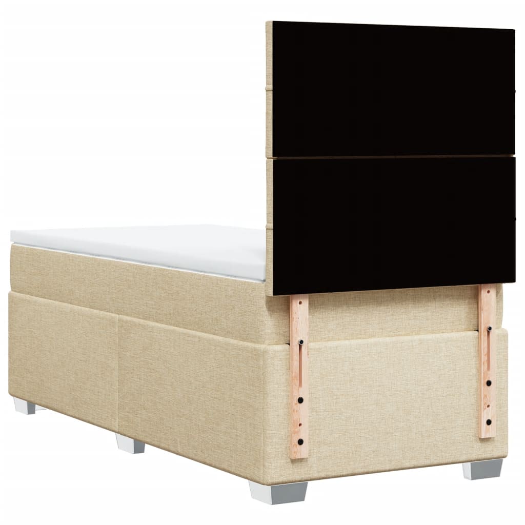 Κρεβάτι Boxspring με Στρώμα Κρεμ 90x200 εκ.Υφασμάτινο