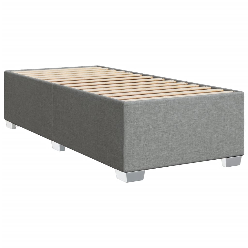 Κρεβάτι Boxspring με Στρώμα Ανοιχτό Γκρι 90x200 εκ. Υφασμάτινο - Pakobazaar