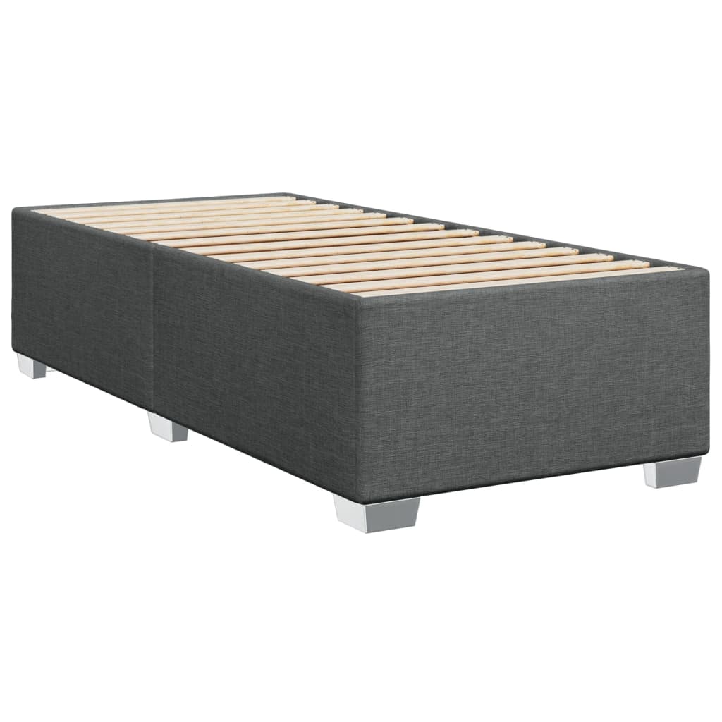Κρεβάτι Boxspring με Στρώμα Σκούρο Γκρι 90x200 εκ. Υφασμάτινο - Pakobazaar