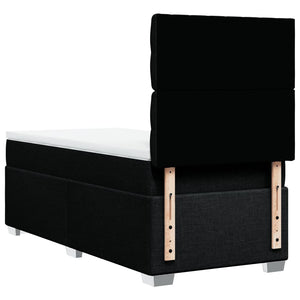 Κρεβάτι Boxspring με Στρώμα Μαύρο 90x200 εκ. Υφασμάτινο - Pakobazaar