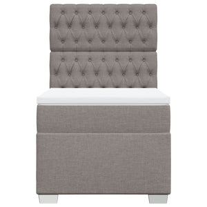Κρεβάτι Boxspring με Στρώμα Taupe 90x200 εκ. Υφασμάτινο - Pakobazaar