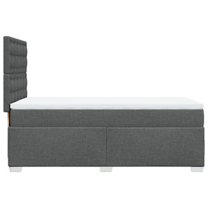 Κρεβάτι Boxspring με Στρώμα Σκούρο Γκρι 90x200 εκ. Υφασμάτινο - Pakobazaar