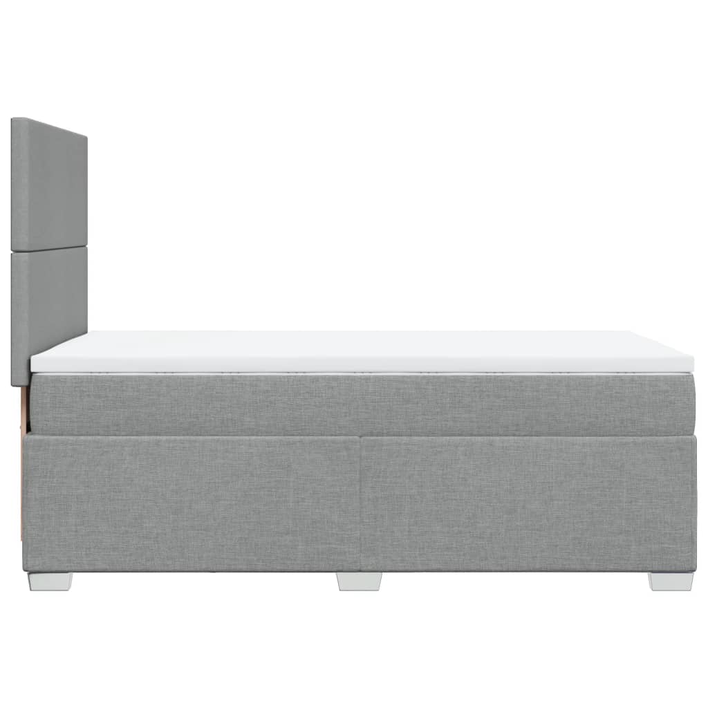 Κρεβάτι Boxspring με Στρώμα Ανοιχτό Γκρι 100x200 εκ. Υφασμάτινο
