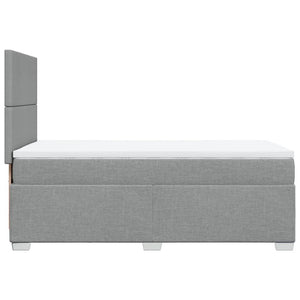 Κρεβάτι Boxspring με Στρώμα Ανοιχτό Γκρι 100x200 εκ. Υφασμάτινο