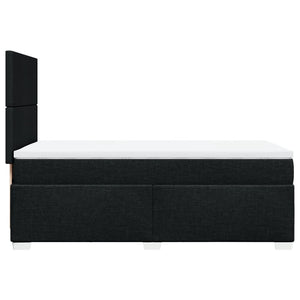 Κρεβάτι Boxspring με Στρώμα Μαύρο 100 x 200 εκ. Υφασμάτινο - Pakobazaar