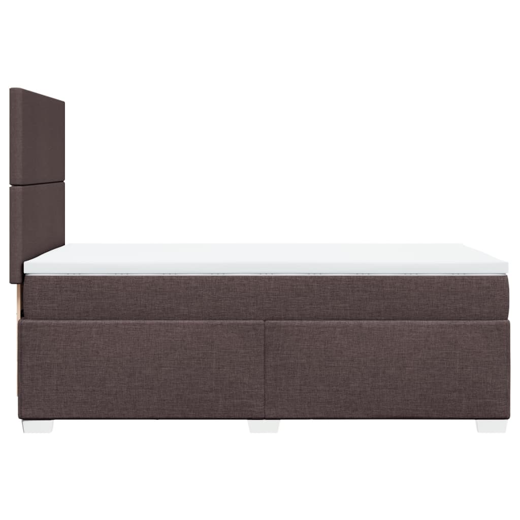 Κρεβάτι Boxspring με Στρώμα Σκούρο Καφέ 100x200 εκ. Υφασμάτινο