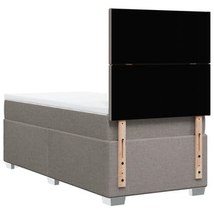 Κρεβάτι Boxspring με Στρώμα Taupe 100 x 200 εκ. Υφασμάτινο