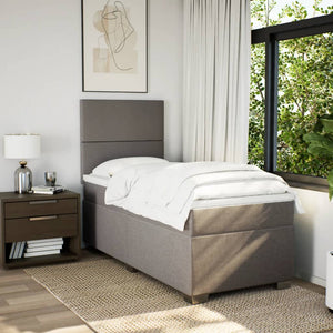 Κρεβάτι Boxspring με Στρώμα Taupe 100 x 200 εκ. Υφασμάτινο