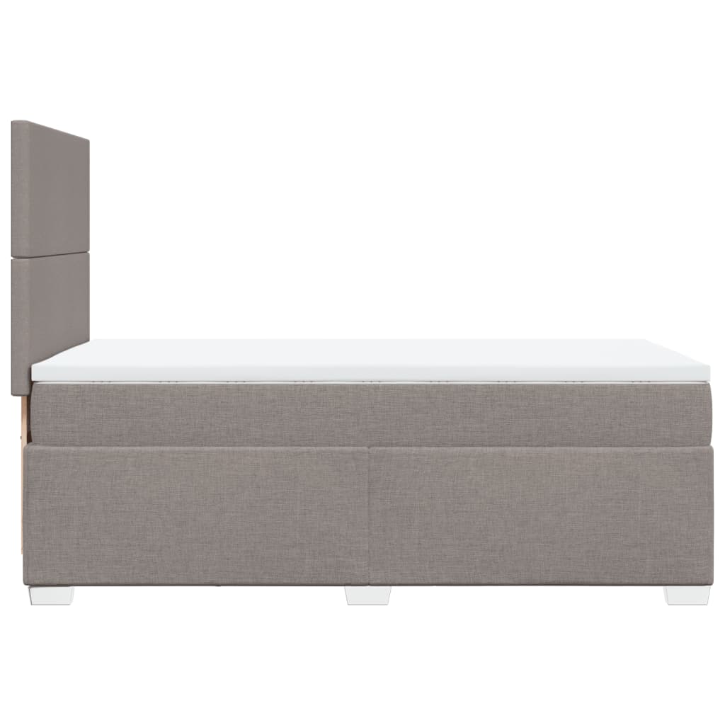 Κρεβάτι Boxspring με Στρώμα Taupe 100 x 200 εκ. Υφασμάτινο