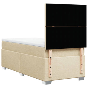 Κρεβάτι Boxspring με Στρώμα Κρεμ 100 x 200 εκ. Υφασμάτινο