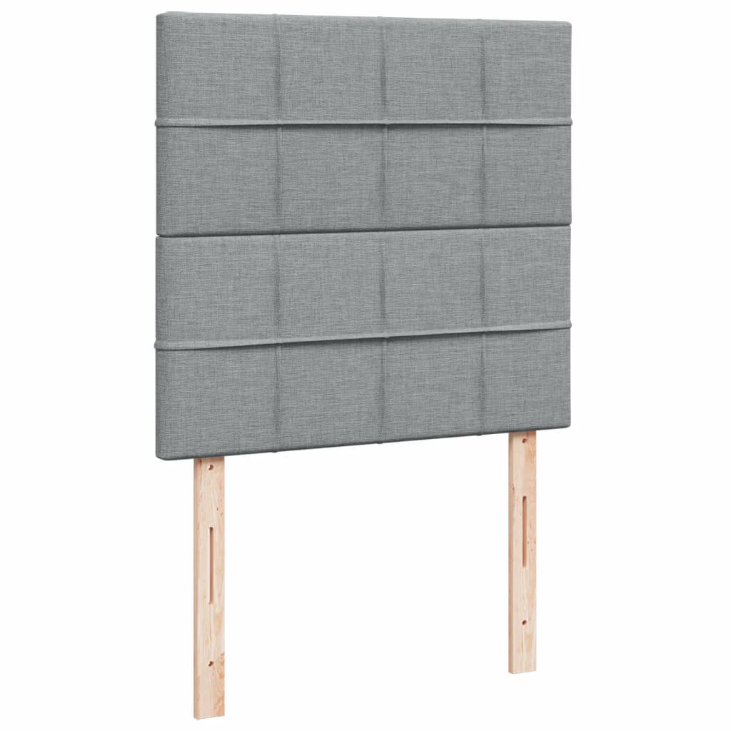 Κρεβάτι Boxspring με Στρώμα Ανοιχτό Γκρι 100x200 εκ. Υφασμάτινο