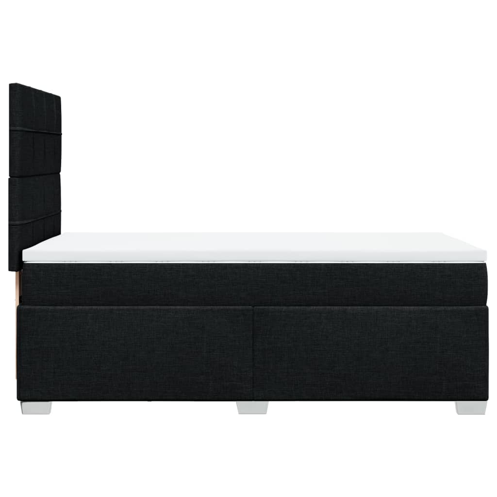 Κρεβάτι Boxspring με Στρώμα Μαύρο 100 x 200 εκ. Υφασμάτινο - Pakobazaar