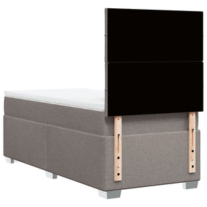 Κρεβάτι Boxspring με Στρώμα Taupe 100 x 200 εκ. Υφασμάτινο - Pakobazaar