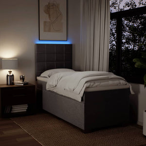Κρεβάτι Boxspring με Στρώμα Taupe 100 x 200 εκ. Υφασμάτινο - Pakobazaar