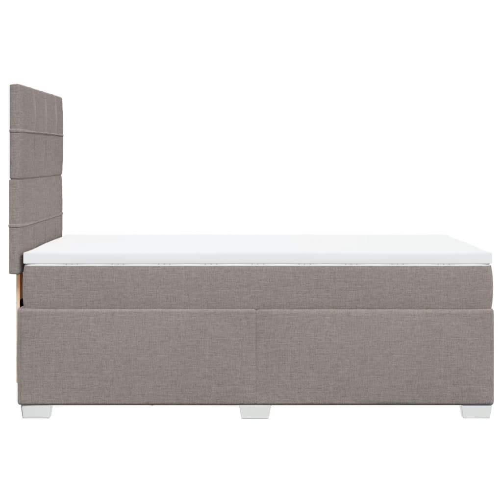 Κρεβάτι Boxspring με Στρώμα Taupe 100 x 200 εκ. Υφασμάτινο - Pakobazaar