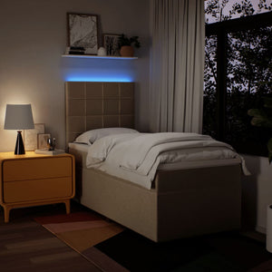 Κρεβάτι Boxspring με Στρώμα Κρεμ 100 x 200 εκ. Υφασμάτινο