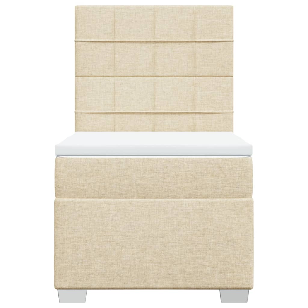 Κρεβάτι Boxspring με Στρώμα Κρεμ 100 x 200 εκ. Υφασμάτινο