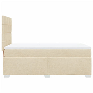 Κρεβάτι Boxspring με Στρώμα Κρεμ 100 x 200 εκ. Υφασμάτινο