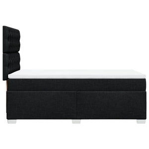 Κρεβάτι Boxspring με Στρώμα Μαύρο 100 x 200 εκ. Υφασμάτινο - Pakobazaar
