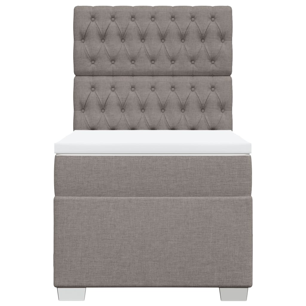 Κρεβάτι Boxspring με Στρώμα Taupe 100 x 200 εκ. Υφασμάτινο