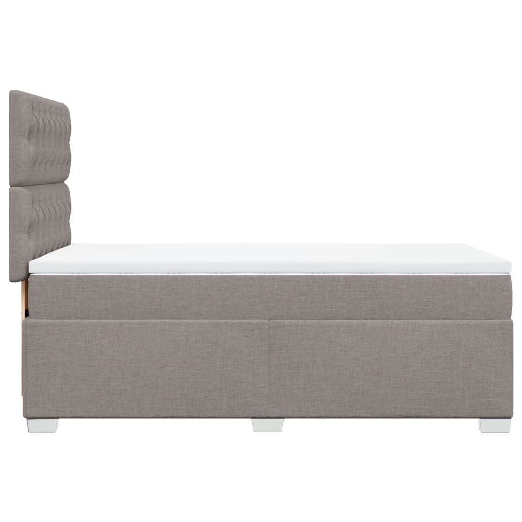 Κρεβάτι Boxspring με Στρώμα Taupe 100 x 200 εκ. Υφασμάτινο