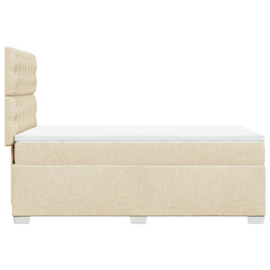 Κρεβάτι Boxspring με Στρώμα Κρεμ 100 x 200 εκ. Υφασμάτινο