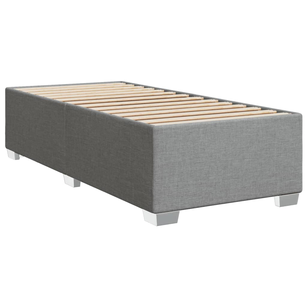 Κρεβάτι Boxspring με Στρώμα Ανοιχτό Γκρι 100x200 εκ. Υφασμάτινο - Pakobazaar