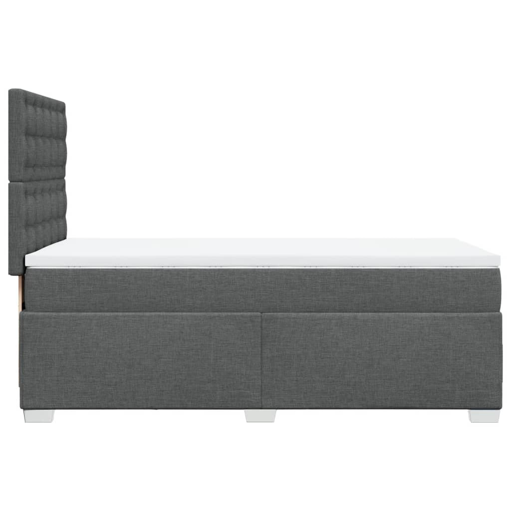 Κρεβάτι Boxspring με Στρώμα Σκούρο Γκρι 100x200 εκ. Υφασμάτινο - Pakobazaar