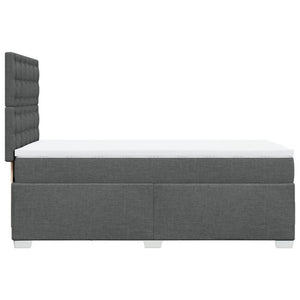 Κρεβάτι Boxspring με Στρώμα Σκούρο Γκρι 100x200 εκ. Υφασμάτινο - Pakobazaar