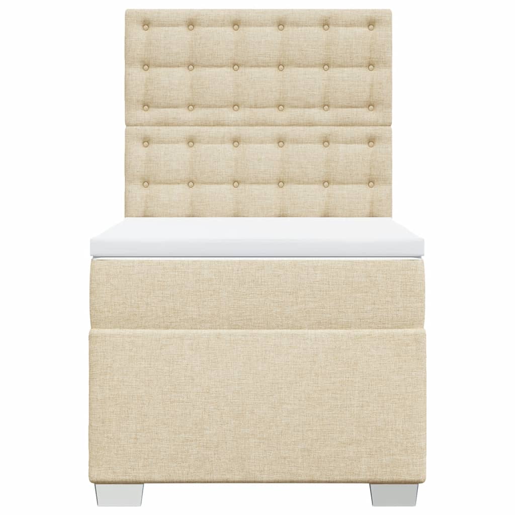 Κρεβάτι Boxspring με Στρώμα Κρεμ 100 x 200 εκ. Υφασμάτινο