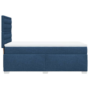 Κρεβάτι Boxspring με Στρώμα Μπλε 100 x 200 εκ. Υφασμάτινο