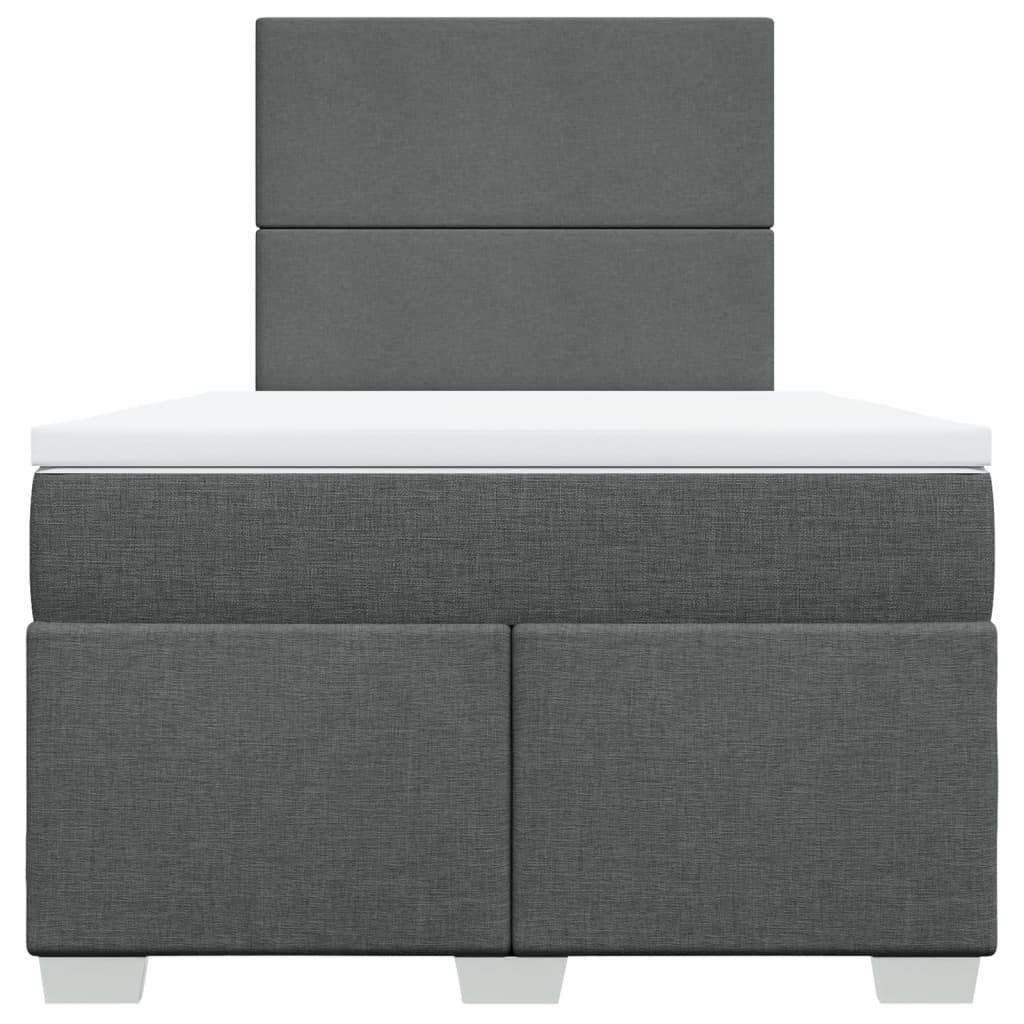Κρεβάτι Boxspring με Στρώμα Σκούρο Γκρι 120x190 εκ Υφασμάτινο - Pakobazaar