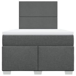 Κρεβάτι Boxspring με Στρώμα Σκούρο Γκρι 120x190 εκ Υφασμάτινο - Pakobazaar
