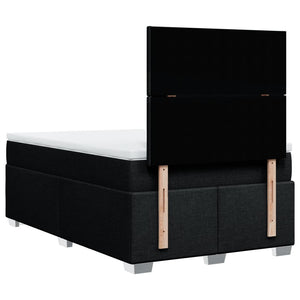 Κρεβάτι Boxspring με Στρώμα Μαύρο 120x190 εκ. Υφασμάτινο - Pakobazaar
