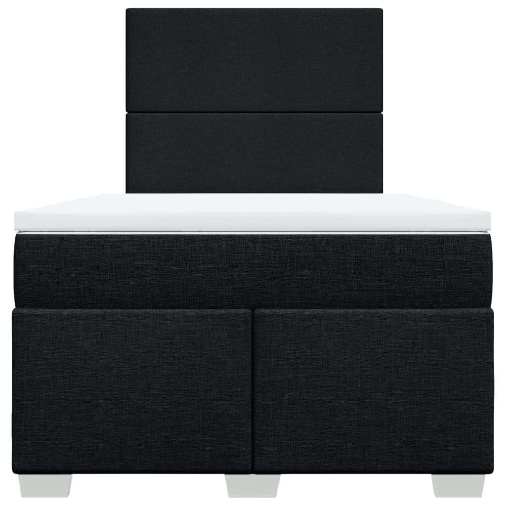 Κρεβάτι Boxspring με Στρώμα Μαύρο 120x190 εκ. Υφασμάτινο - Pakobazaar