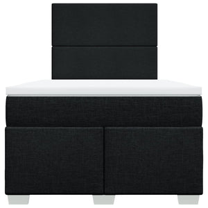 Κρεβάτι Boxspring με Στρώμα Μαύρο 120x190 εκ. Υφασμάτινο - Pakobazaar