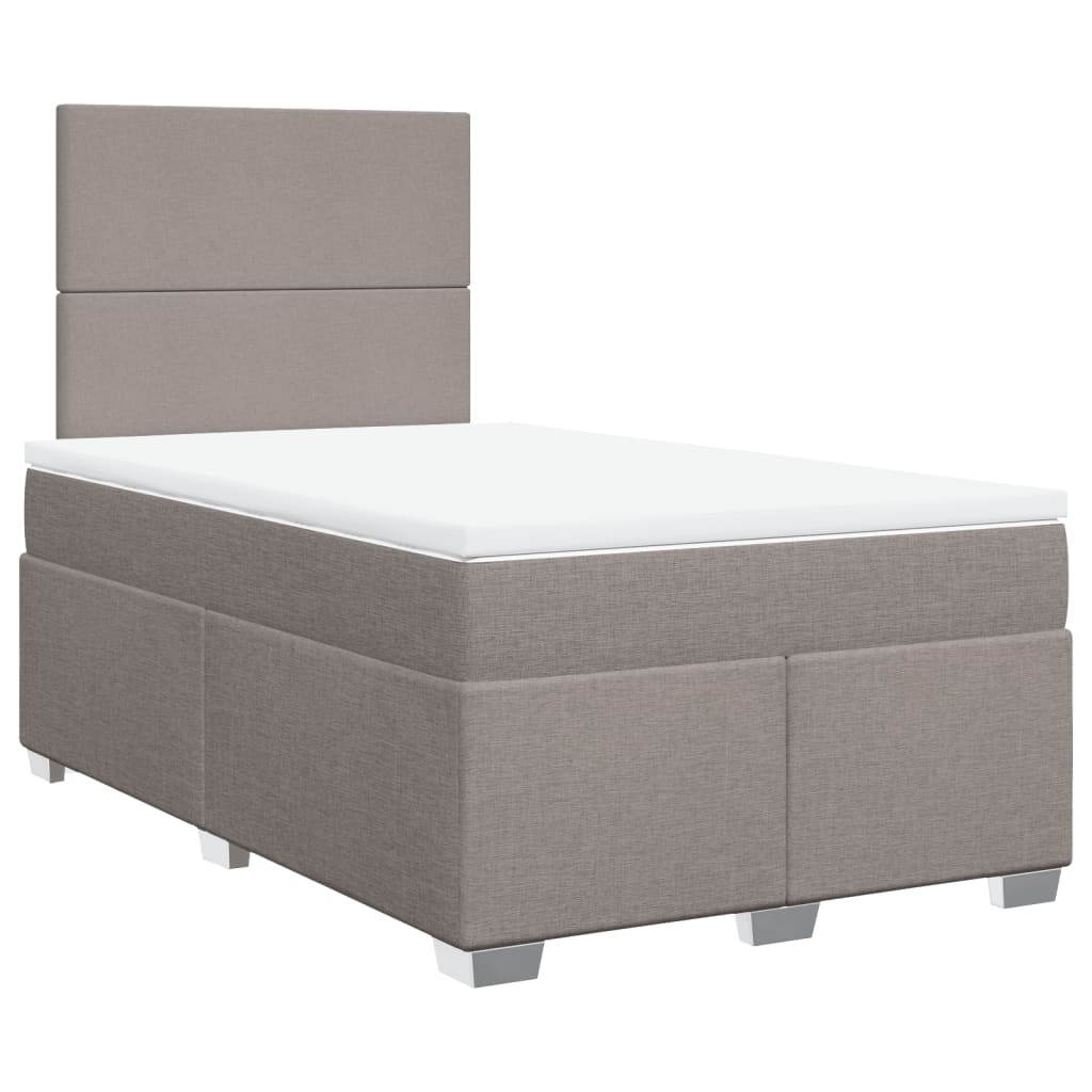 Κρεβάτι Boxspring με Στρώμα Taupe 120x190 εκ. Υφασμάτινο - Pakobazaar