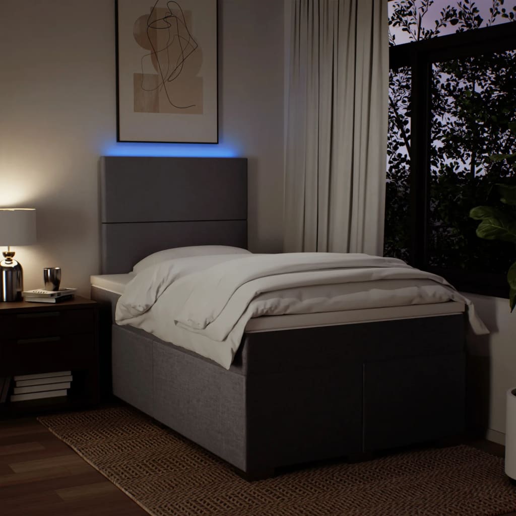 Κρεβάτι Boxspring με Στρώμα Taupe 120x190 εκ. Υφασμάτινο - Pakobazaar