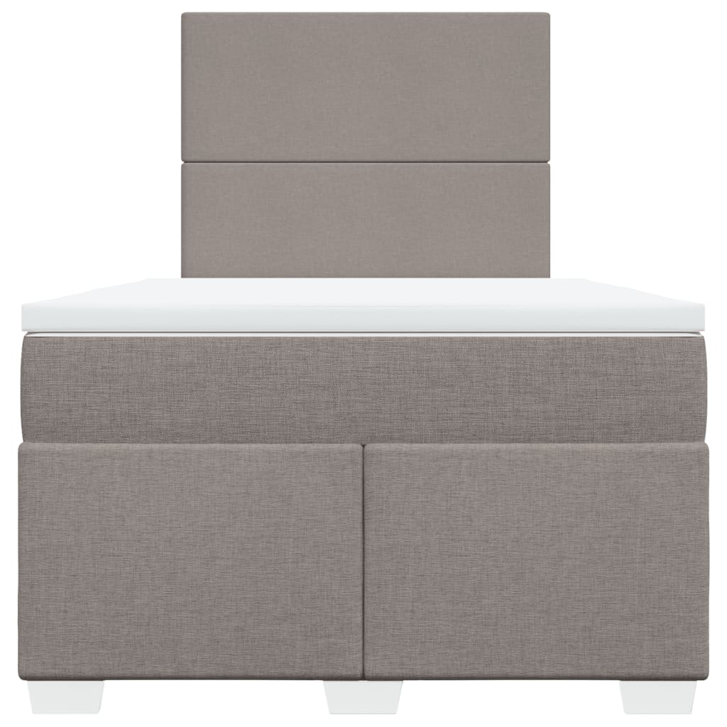 Κρεβάτι Boxspring με Στρώμα Taupe 120x190 εκ. Υφασμάτινο - Pakobazaar