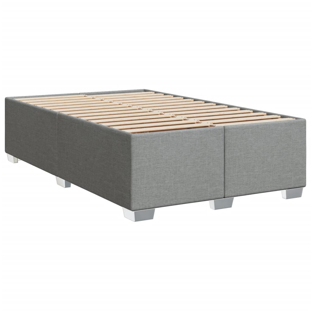 Κρεβάτι Boxspring με Στρώμα Ανοιχτό Γκρι 120x190 εκ. Υφασμάτινο