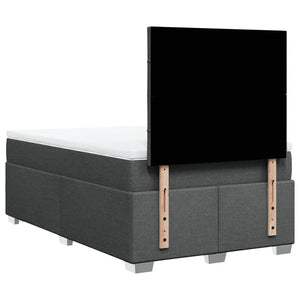 Κρεβάτι Boxspring με Στρώμα Σκούρο Γκρι 120x190 εκ Υφασμάτινο - Pakobazaar