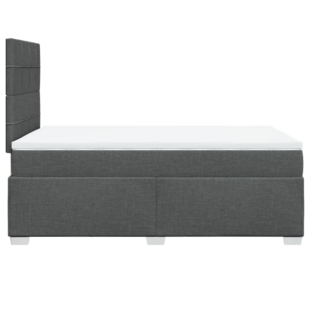 Κρεβάτι Boxspring με Στρώμα Σκούρο Γκρι 120x190 εκ Υφασμάτινο - Pakobazaar